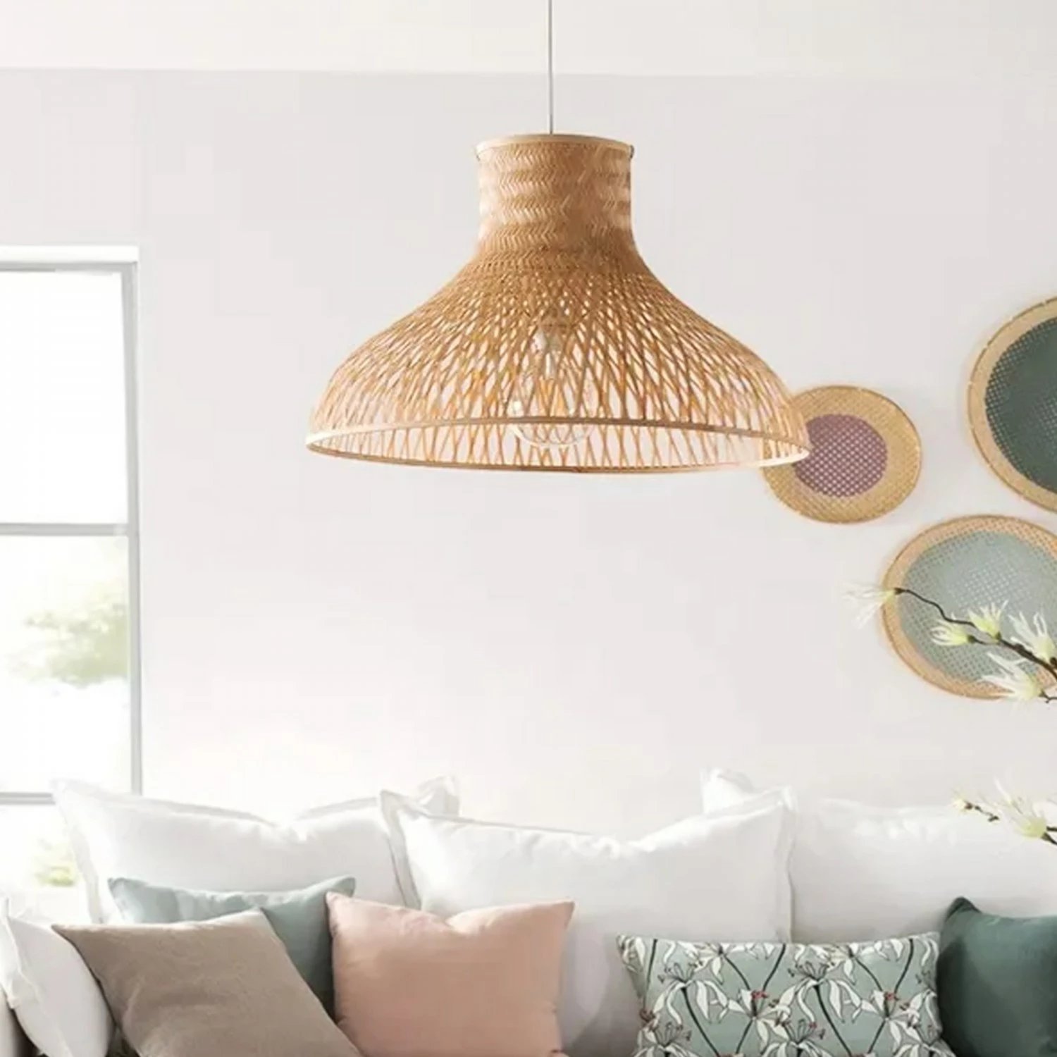 Llambë tavani Opviq, bambu, AYD-3673, bezhë/zezë