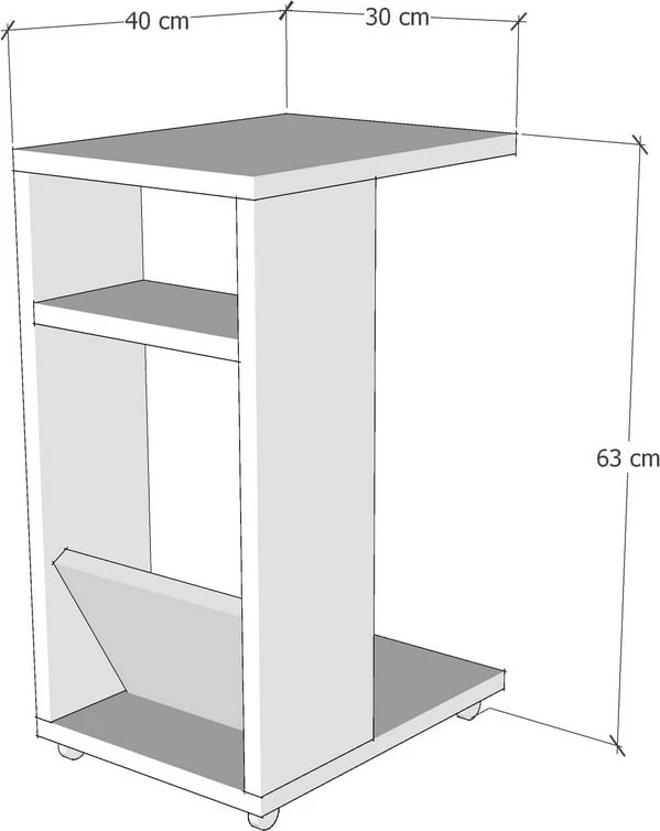 Tavolinë anësore Hanah Home, Filinta, ngjyrë pishë