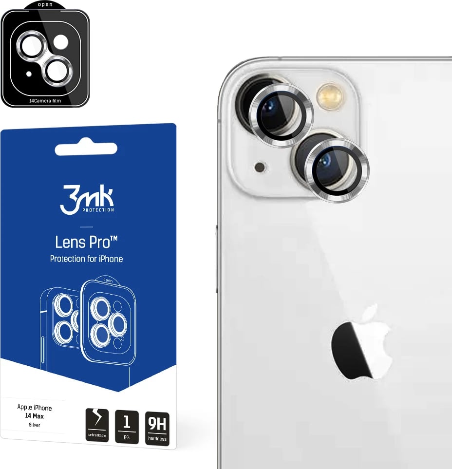 Xham mbrojtës kamerë 3mk Lens Protection Pro për iPhone 14 Plus, Argjendtë