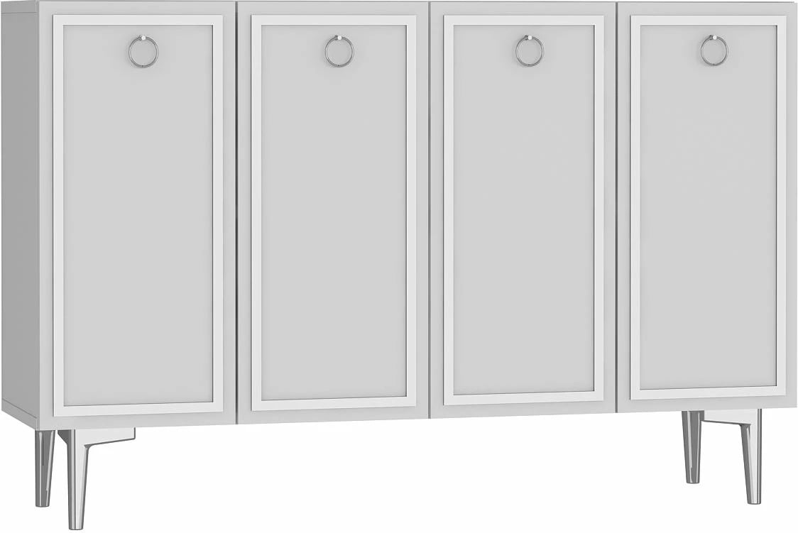 Konsol Skye Decor, e bardhë, argjend, KM120