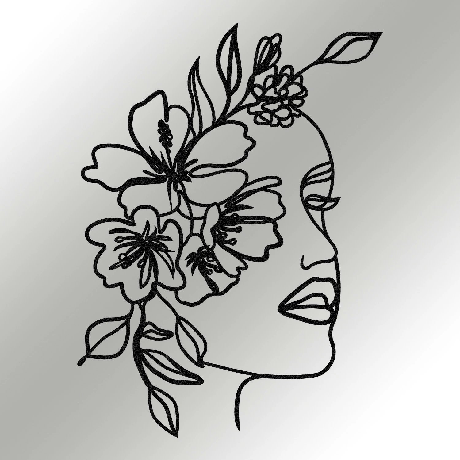 Aksesor dekorativ metalik për mur, Wallity Farfalla, ngjyrë e zezë, 39x53cm