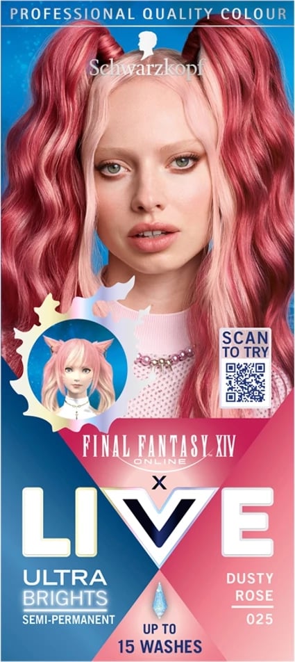 Ngjyrë për flokë për femra Schwarzkopf Live Ultra Brights X Final Fantasy XIV Online 025 Dusty Rose