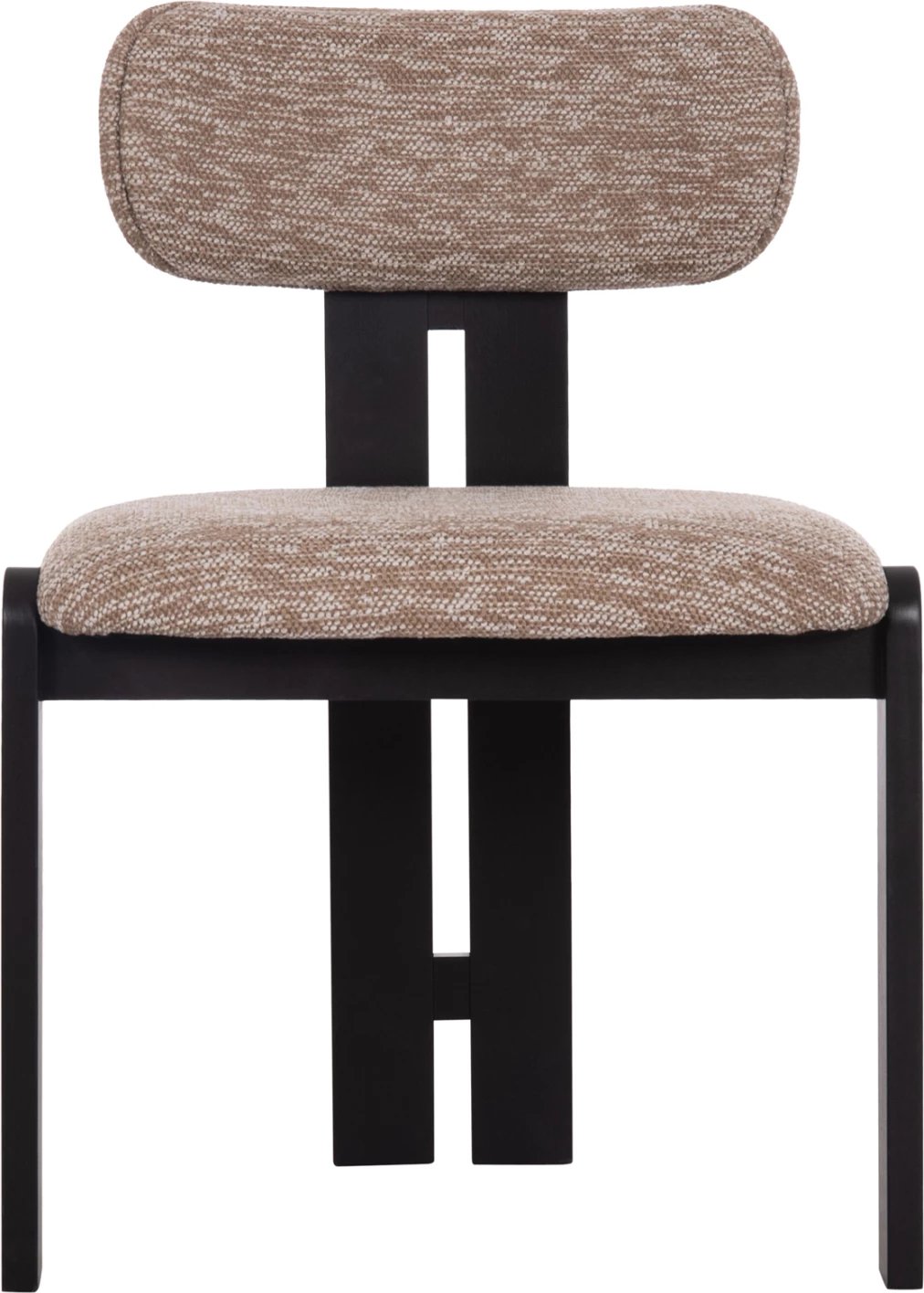 Karrige ngrënieje KARVO, set prej 2 copë, stof kafe, dru i zi, 57x50x78.5cm