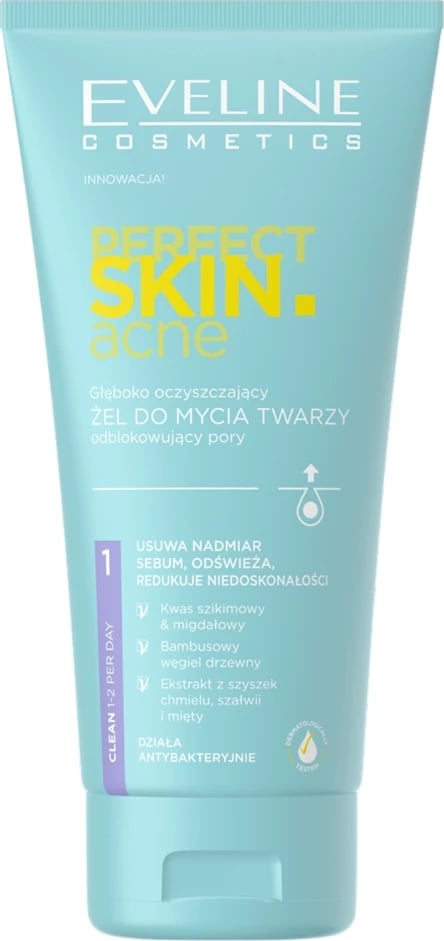 Xhel pastrues fytyre për femra Eveline Cosmetics Perfect Skin.acne Deep Cleansing, 150ml