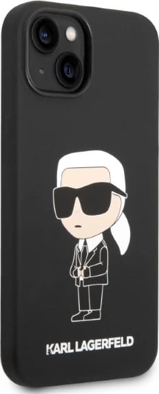 Mbështjellës Karl Lagerfeld Silicone Ikonik për iPhone 14 Plus, i zi