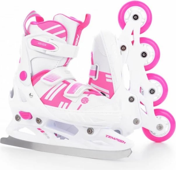 Rollera/Patina për vajza Tempish, të bardha dhe rozë