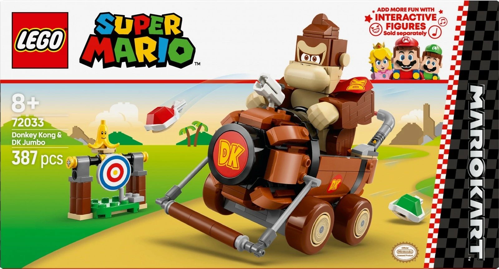 Set ndërtimi LEGO Super Mario 72033 Mario Kart Donkey Kong & DK Jumbo 387 pjesë 8+