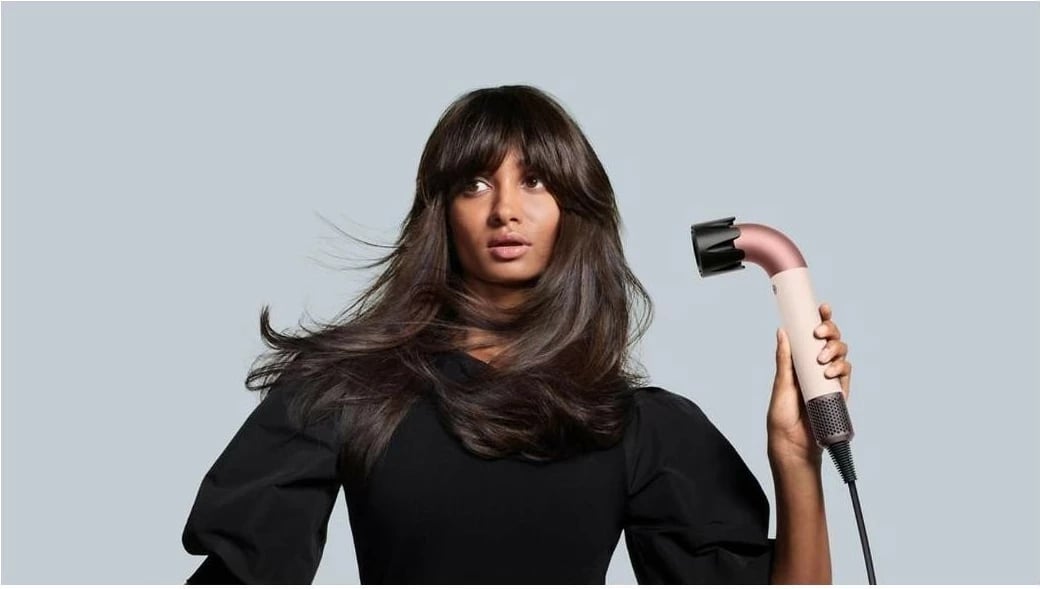 Tharëse flokësh Dyson Supersonic R Curly+Coily, pastel rozë/rozë ari