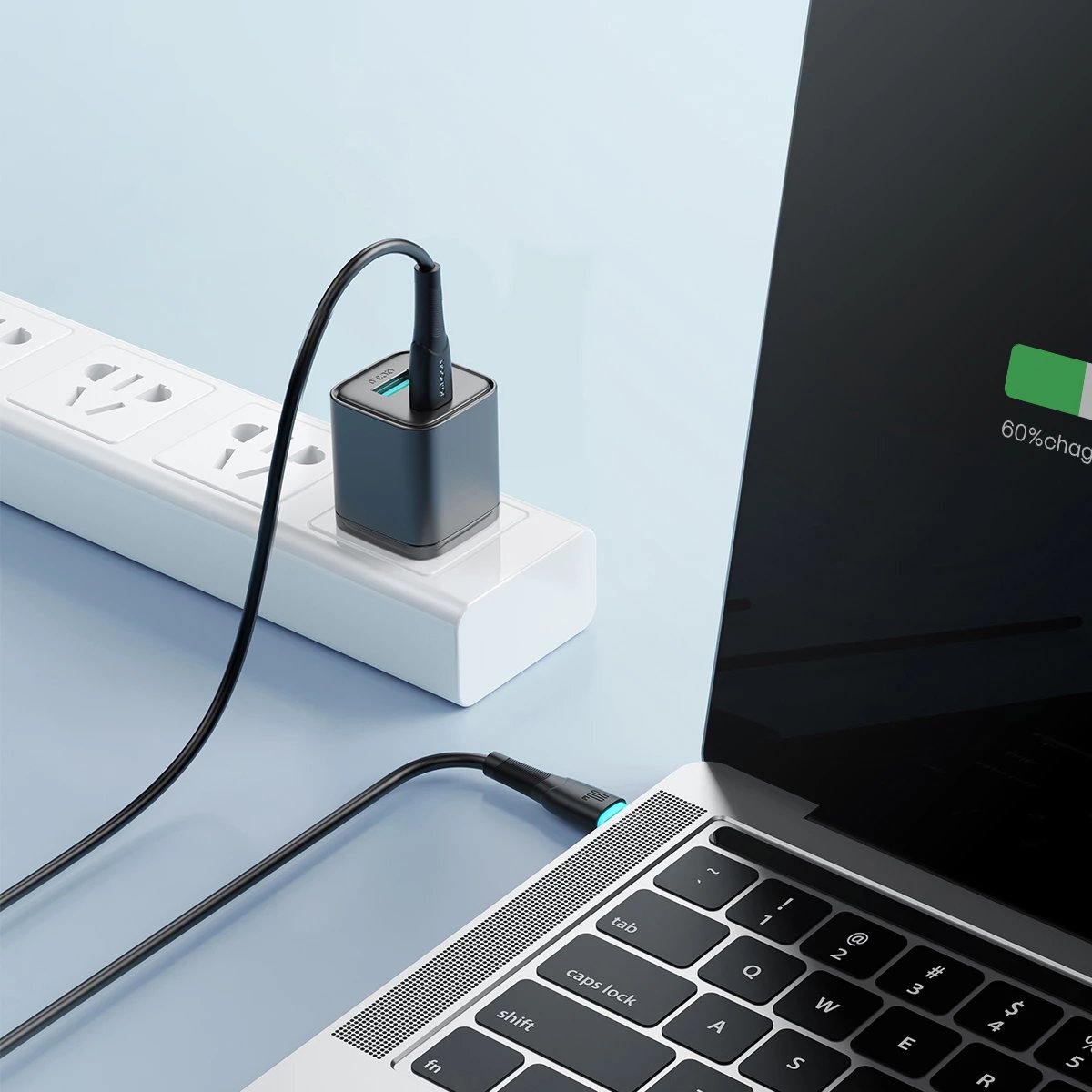 Kabllo USB-C në USB-C Joyroom Starry Series SA32-CC3, 1m, 60W, e zezë