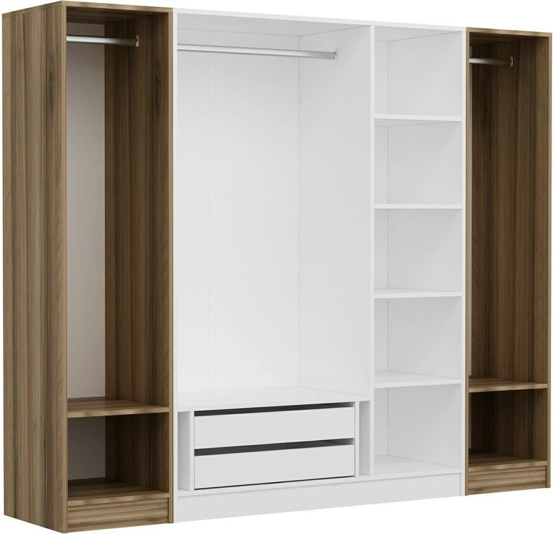 Dollap për rroba Skye Decor, ngjyrë e bardhë-dru, Kale - 3076