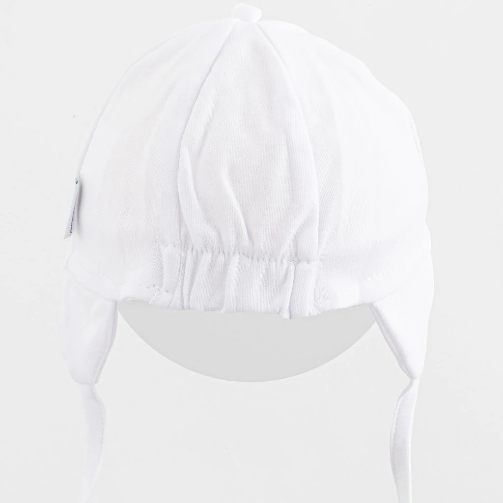 Kapelë për bebe me strehë, New Baby Casually Dressed, pambuk 100%, madhësi 80/86, e bardhë