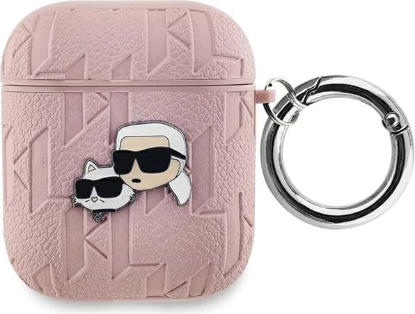 Mbështjellës Karl Lagerfeld Karl & Choupette Head për AirPods 1/2, Rozë