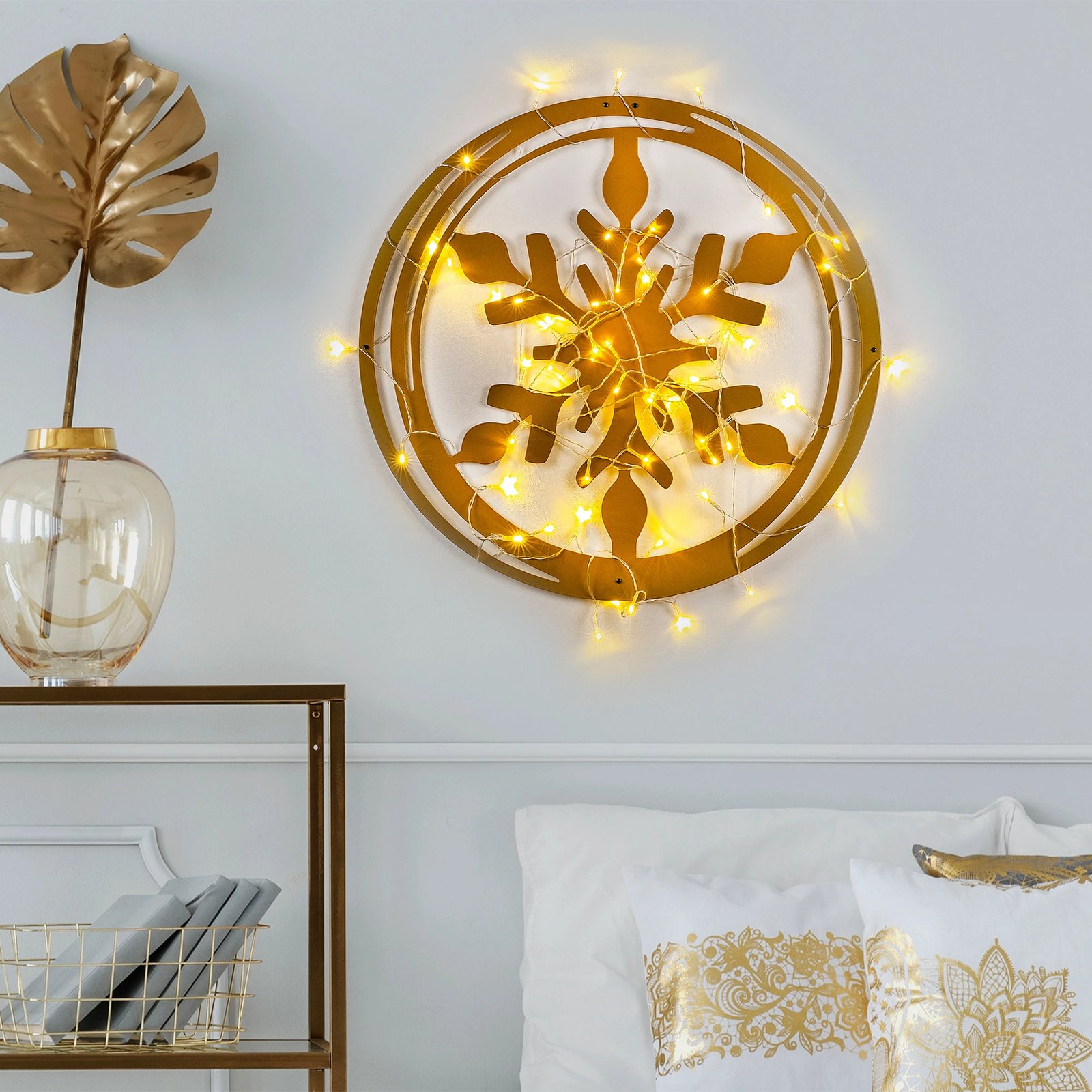 Aksesor dekorativ metalik për mur, Wallity, ngjyrë ari, XMASGOLD - 020