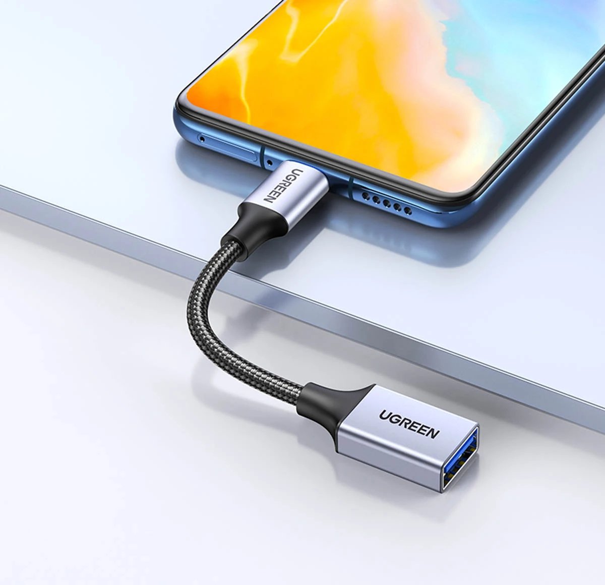 Kabllo adapter OTG Ugreen US378, 0.15m, i zi