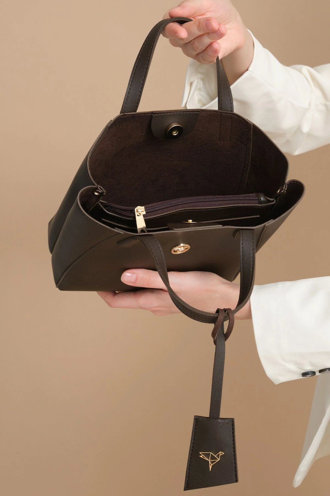 Çantë shpatullës Zoozie Bags, Sofia e vogël, ngjyrë kafe