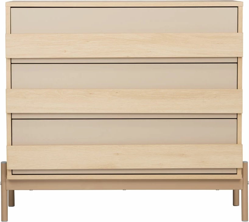 Komodë me 3 sirtarë, ngjyrë sonoma-latte, 80x40x75cm