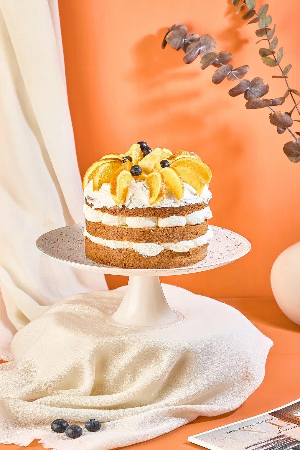 Pjatë për servirje torte Hermia, Punti 28, e bardhë