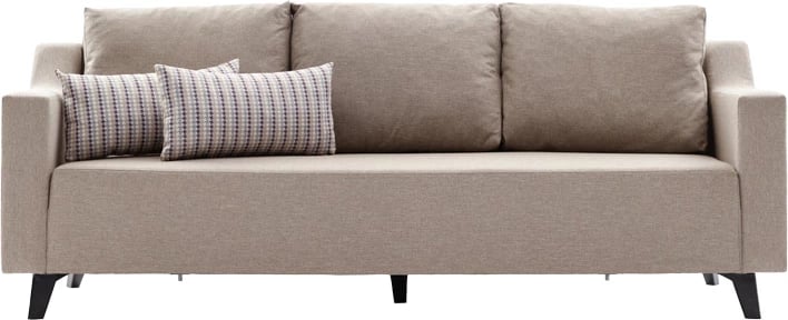 Divan 3 ulësësh që bëhet shtrat PWF-0592, krem, 230x90x74cm