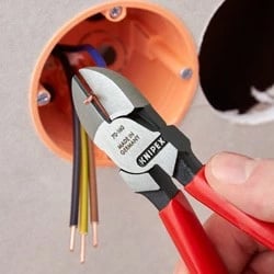 Knipex kërruse teli diagonale KP-7006180, 180mm, çelik krom-vanadium, dorezë plastike, portokalli/kuqe