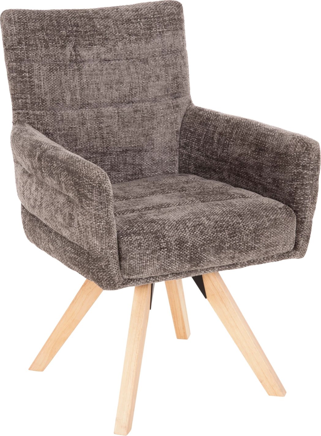 Karrige ngrënieje GAZER FH9845.03, pëlhurë gri, këmbë druri gome, 66x63x91H cm