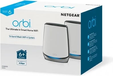 Sistem WiFi NETGEAR Orbi RBK852 AX6000, Gri, Bardhë
