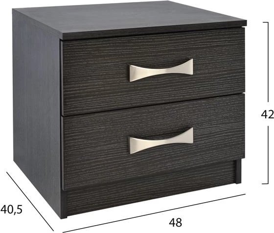 Komodinë me 2 sirtarë dhe doreza FH2235.01 Zebrano 48x40x42 Komodinë me 2 sirtarë dhe doreza FH2235.01 Zebrano 48x40x42