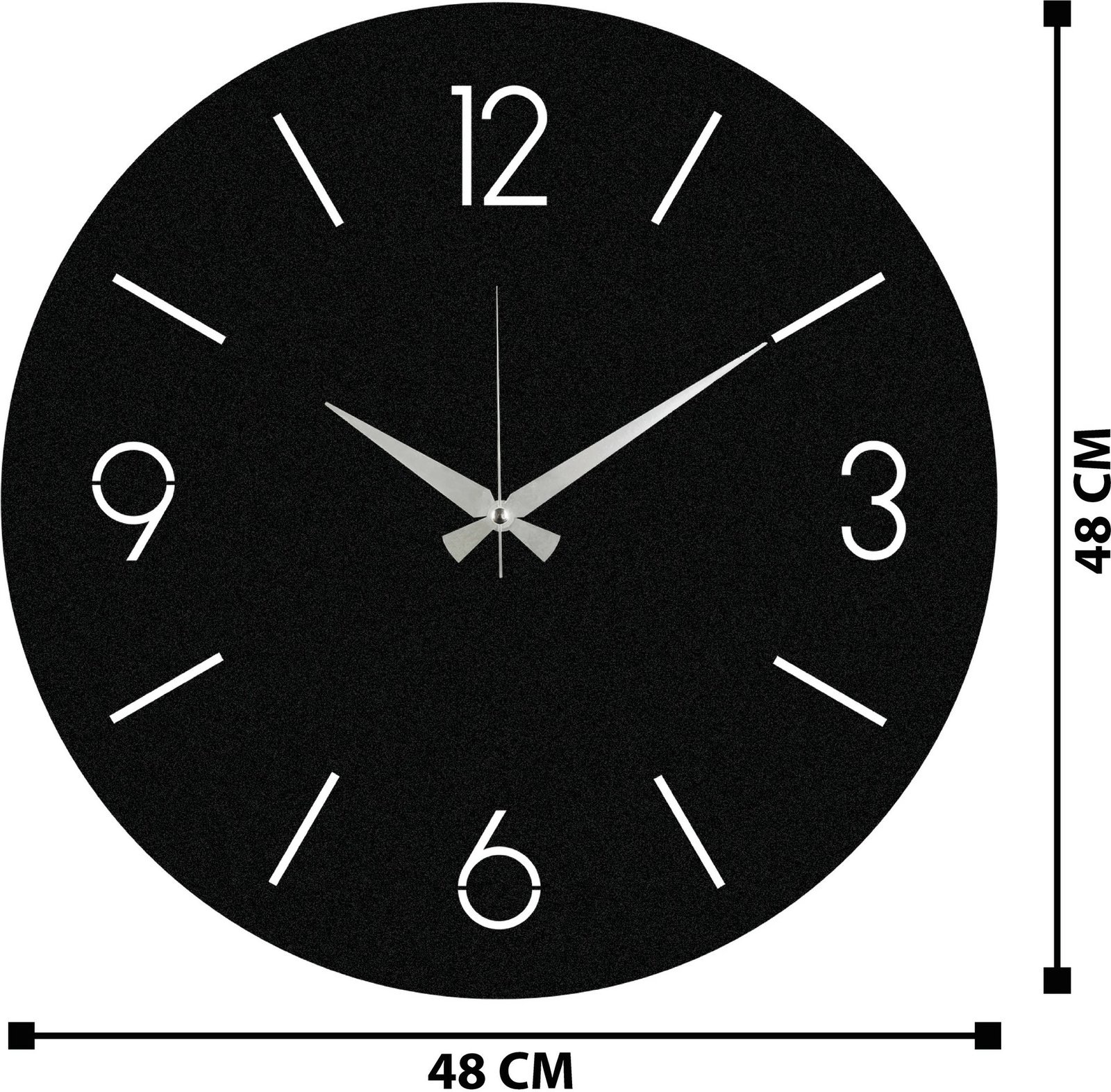 Orë muri dekorative metalike Wallity, Trevwela, e zezë, 48x48cm