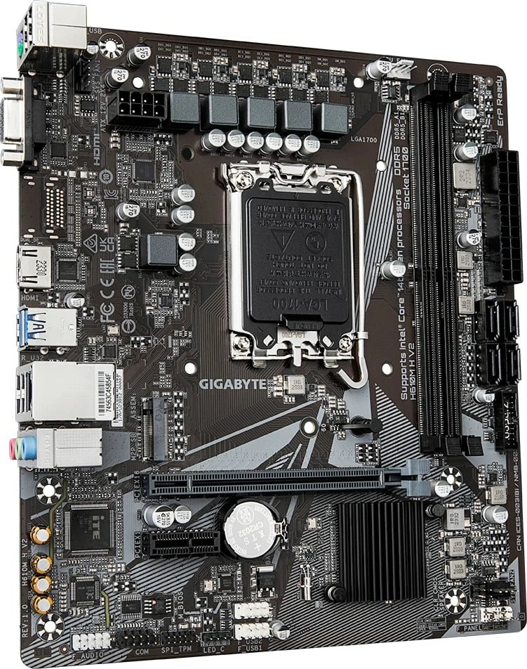 Pllakë amë, Gigabyte, H610M H V2, LGA1700 Intel H610, 2x DDR5, mATX, HDMI/DSUB, M.2