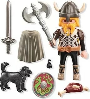 Set lodrash Playmobil Special Plus 71755 Viking me qen roje, 9 pjesë