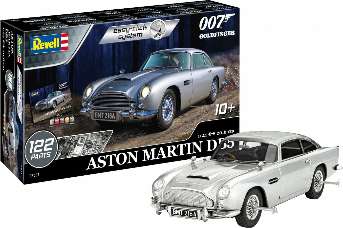 Model plastik Aston Martin DB5 Revell 1:24 James Bond 007 Goldfinger, set