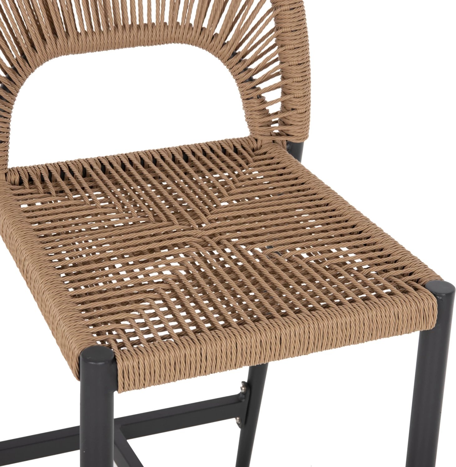 Karrige për bar, lartësi mesatare, FH5920.02, gri e errët, alumin me ratan sintetik, bezhë, 46x58x95 cm