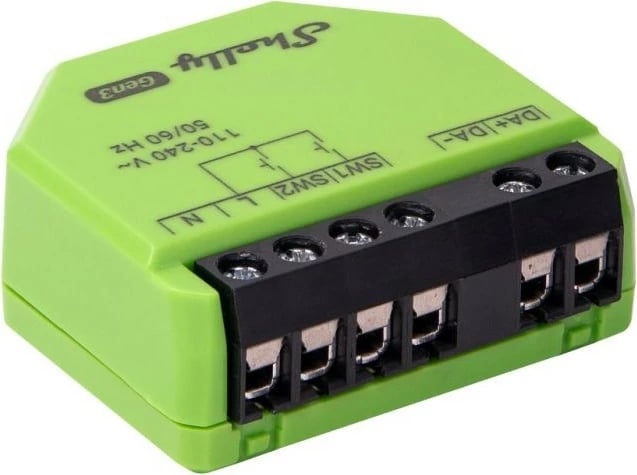 Relais Shelly DALI Dimmer Gen3, kontrollues LED, smart home, i gjelbër