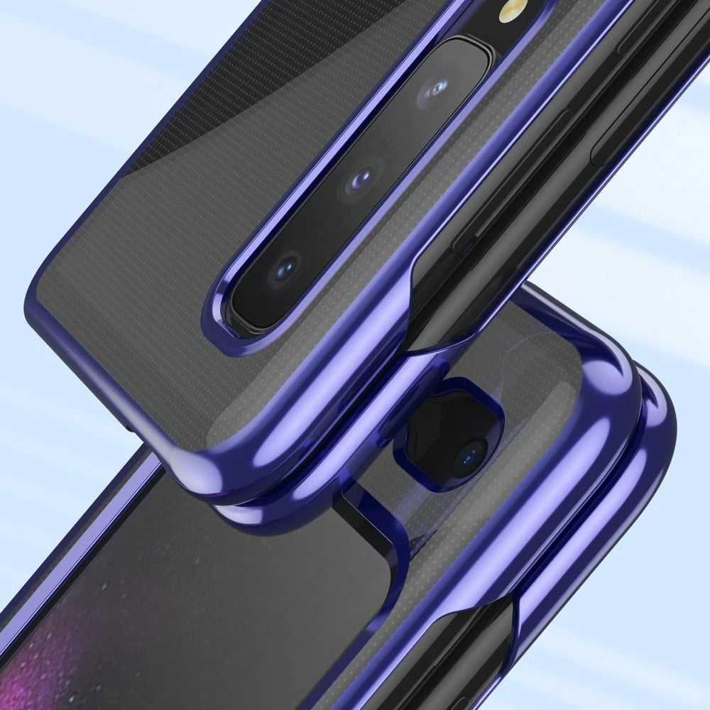 Mbështjellës Hurtel për Samsung Galaxy Fold, hard case, ultraihollë, kornizë elektroplating, Blu