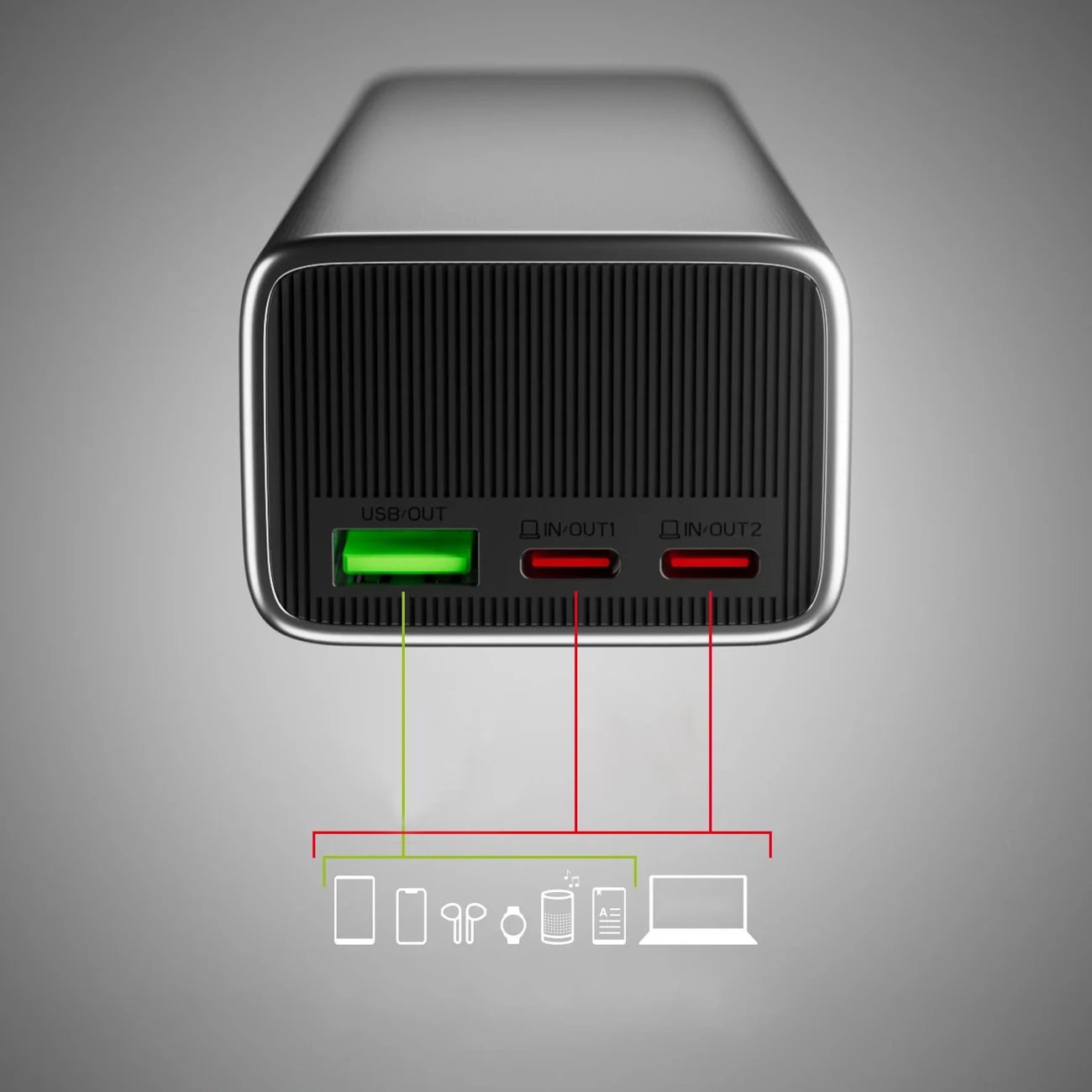 Powerbank SBS 10000mAh me ekran LCD, PD 35W, Gri