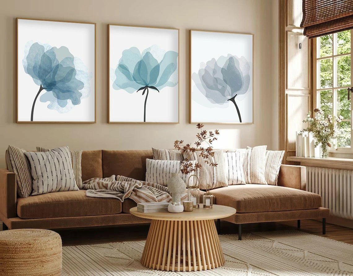 Pikturë dekorative me kornizë, 3 pjesë, Wallity, shumëngjyrëshe, Huhu206, 20x30cm