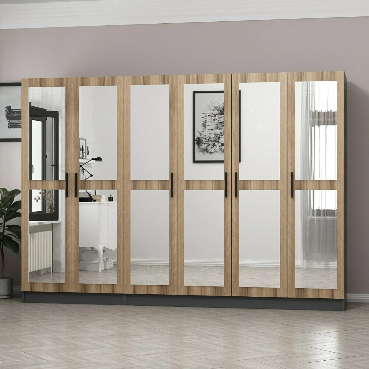 Dollap garderobe Skye Decor, ngjyrë dore, 5016