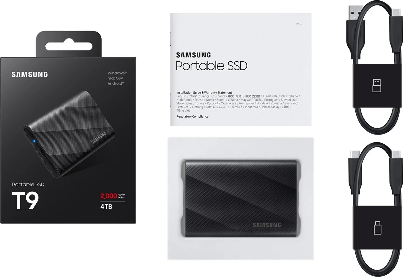 SSD Samsung MU-PG4T0B, 4 TB, USB Type-C 3.2 Gen 2, Zi