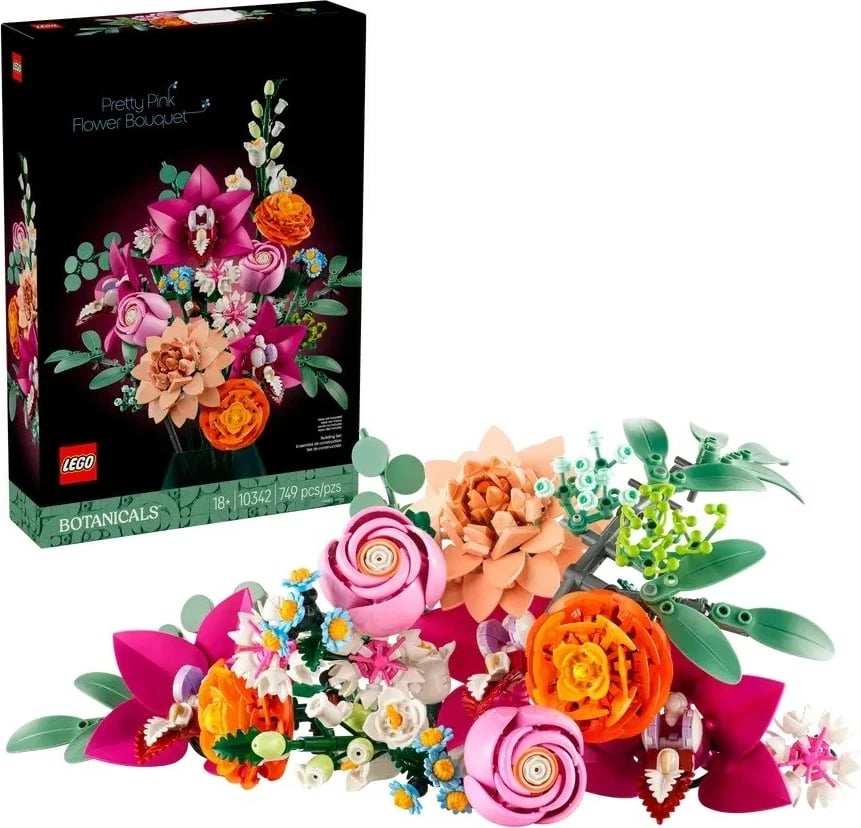 Set LEGO ICONS 10342 Pretty Pink Flower Bouquet