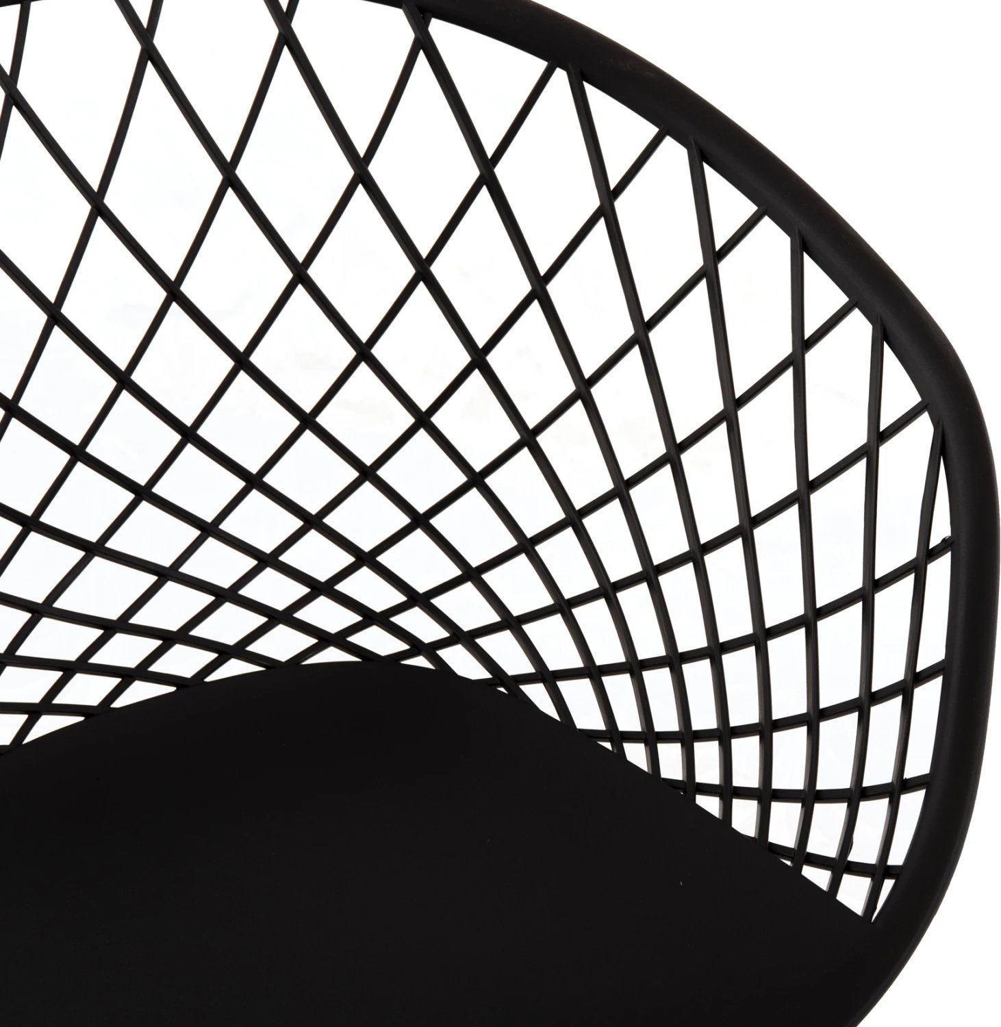 Karrige ARIADNE FH8001.22 polipropileni e zezë - këmbë metali të zeza 63x56x80Hcm., set prej 4 copësh