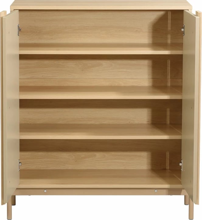 Komodë për këpucë Cappuccino, 2 dyer, 3 rafte, ngjyrë sonoma-latte, 84.4x36.5x97cm