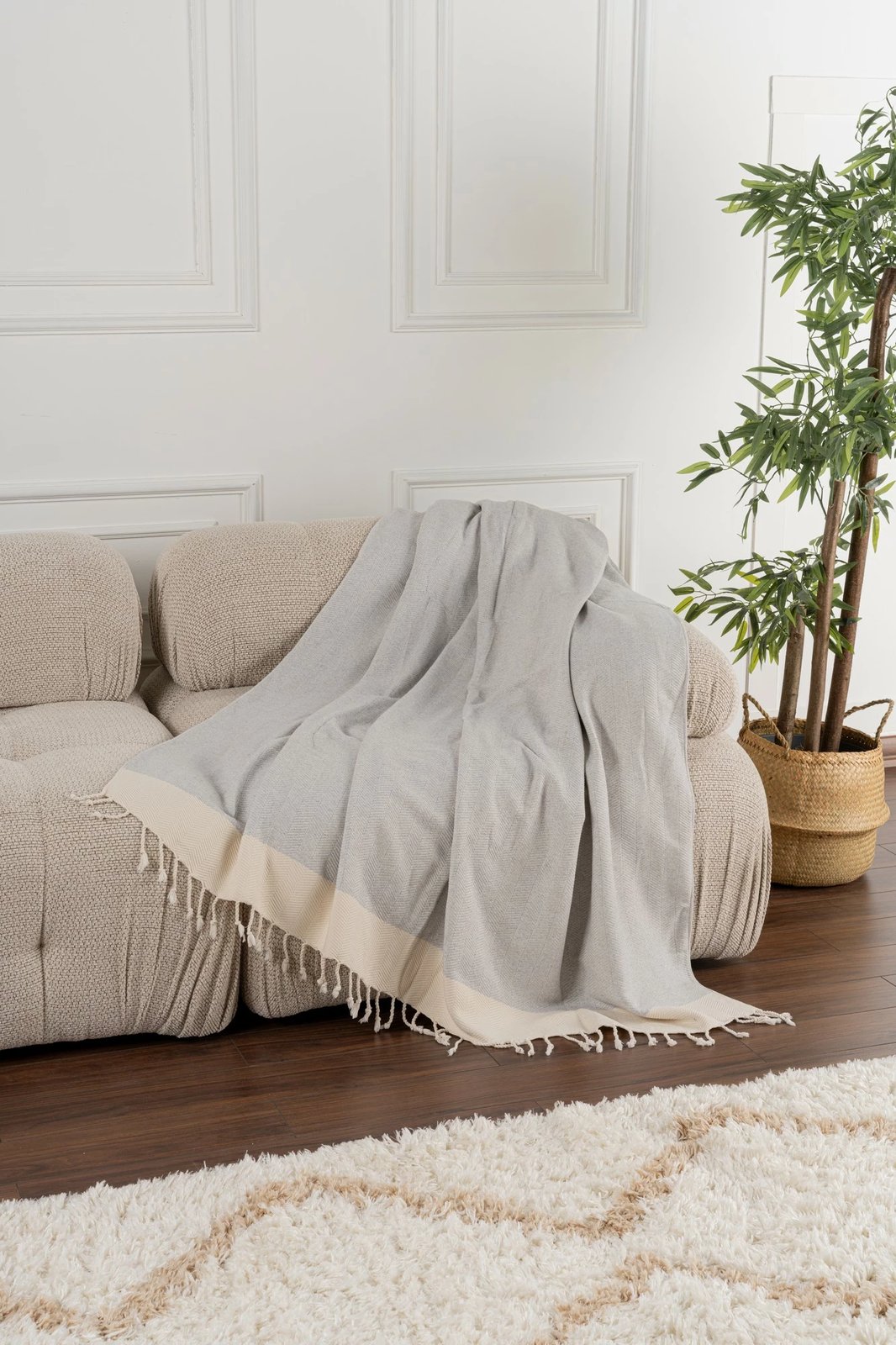 Mbulesë divani L'essentiel, ngjyrë gri, Baliksirti