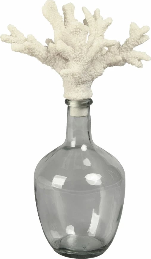 Shishe dekorative Coralli me kapak, xham transparent, polirezine, 24x15x41cm