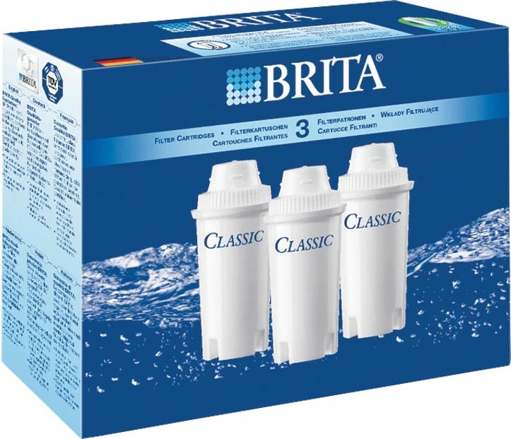 Filter cartridge Brita Classic 3-Pack, 3 copë, Brita, për filtrimin e ujit, e bardhë