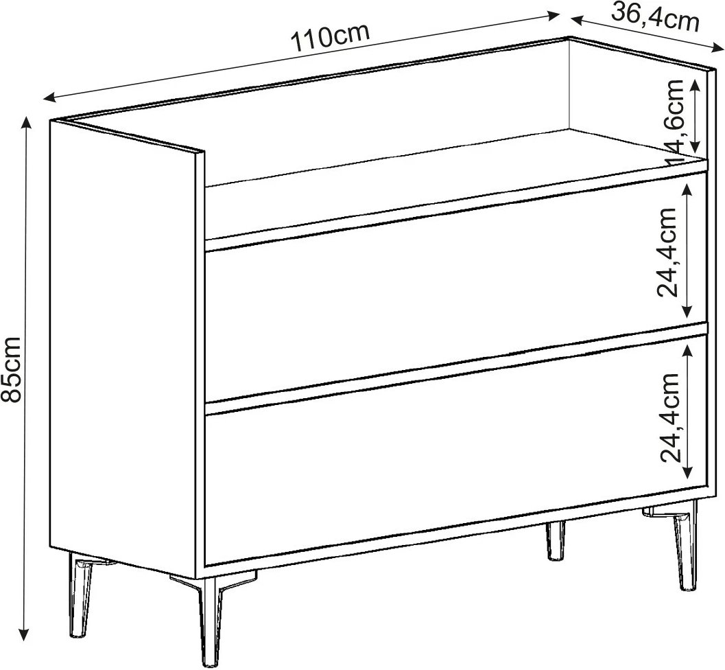 Komodë multifunksionale Hanah Home, Gale, antracit
