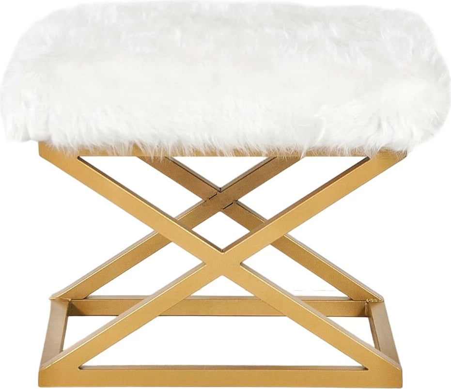 Puf Atelier del Sofa, pelush Capraz, ar dhe bardhë