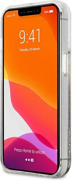 Mbështjellës Guess 4G Big Liquid Glitter për iPhone 13 Pro Max 6.7", ari Mbështjellës Guess 4G Big Liquid Glitter për iPhone 13 Pro Max 6.7", ari