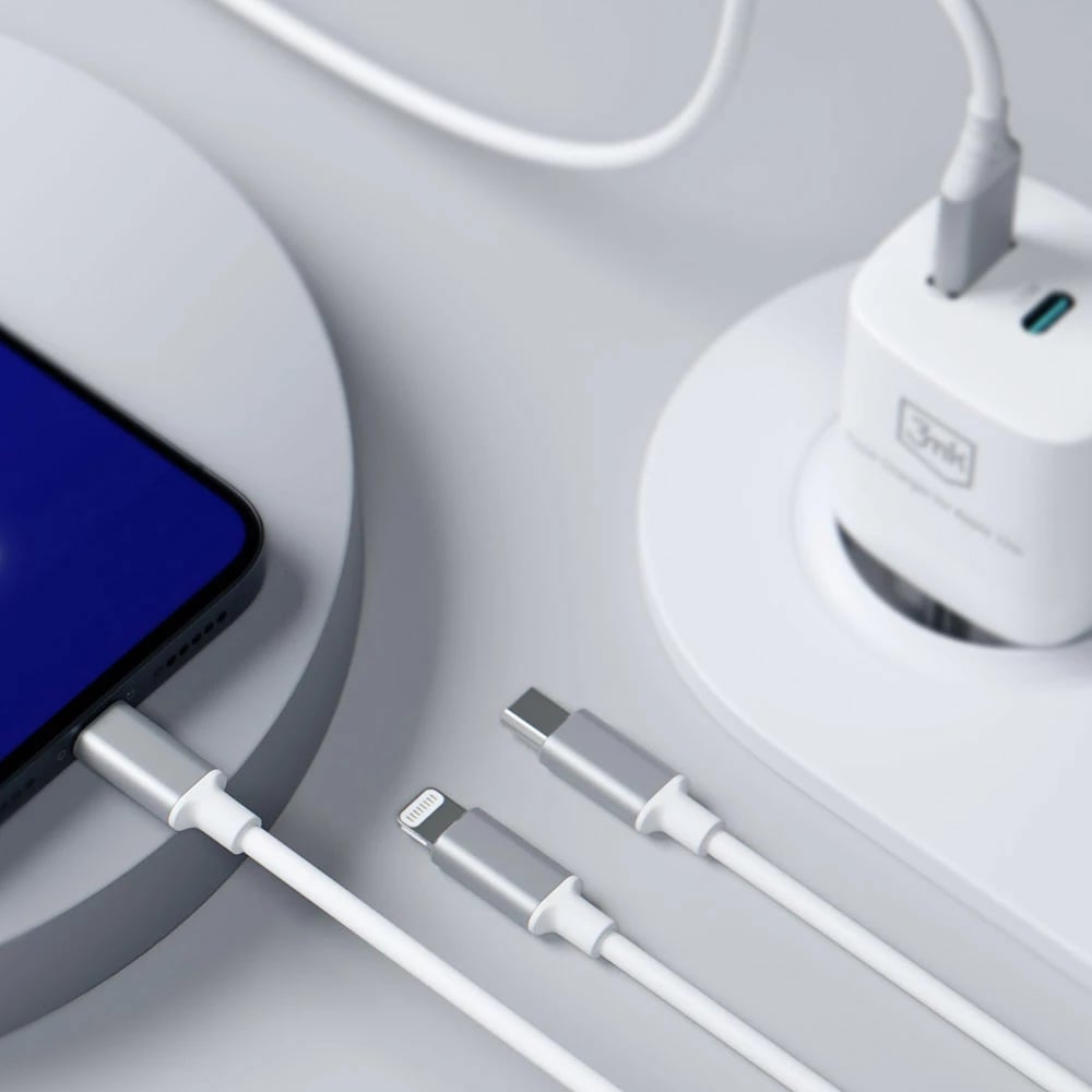 Kabllo 3in1 3mk Hyper Cable, 1.5m, USB-A në USB-C/Micro USB/Lightning, Bardhë