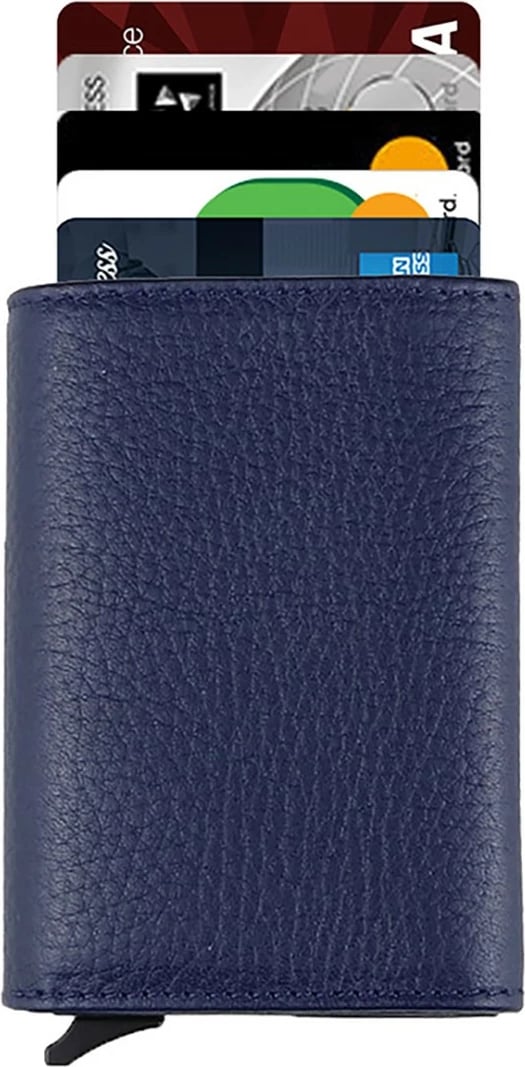 Portofol për burra, lëkurë natyrale, ngjyrë kaltër e errët, Zoozie Bags, Sparta