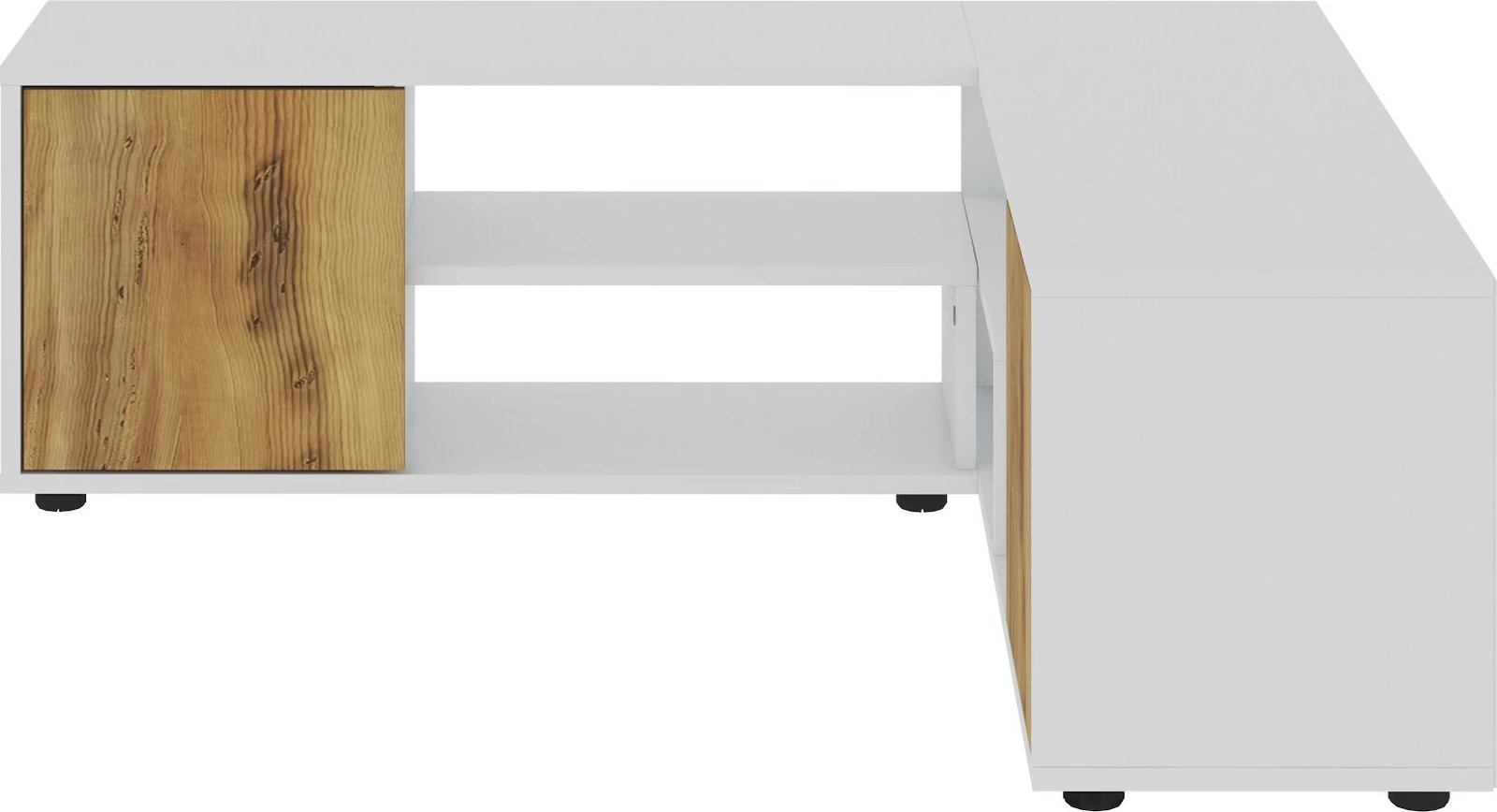 Komodë për TV Skye Decor, ngjyrë e bardhë dhe lis