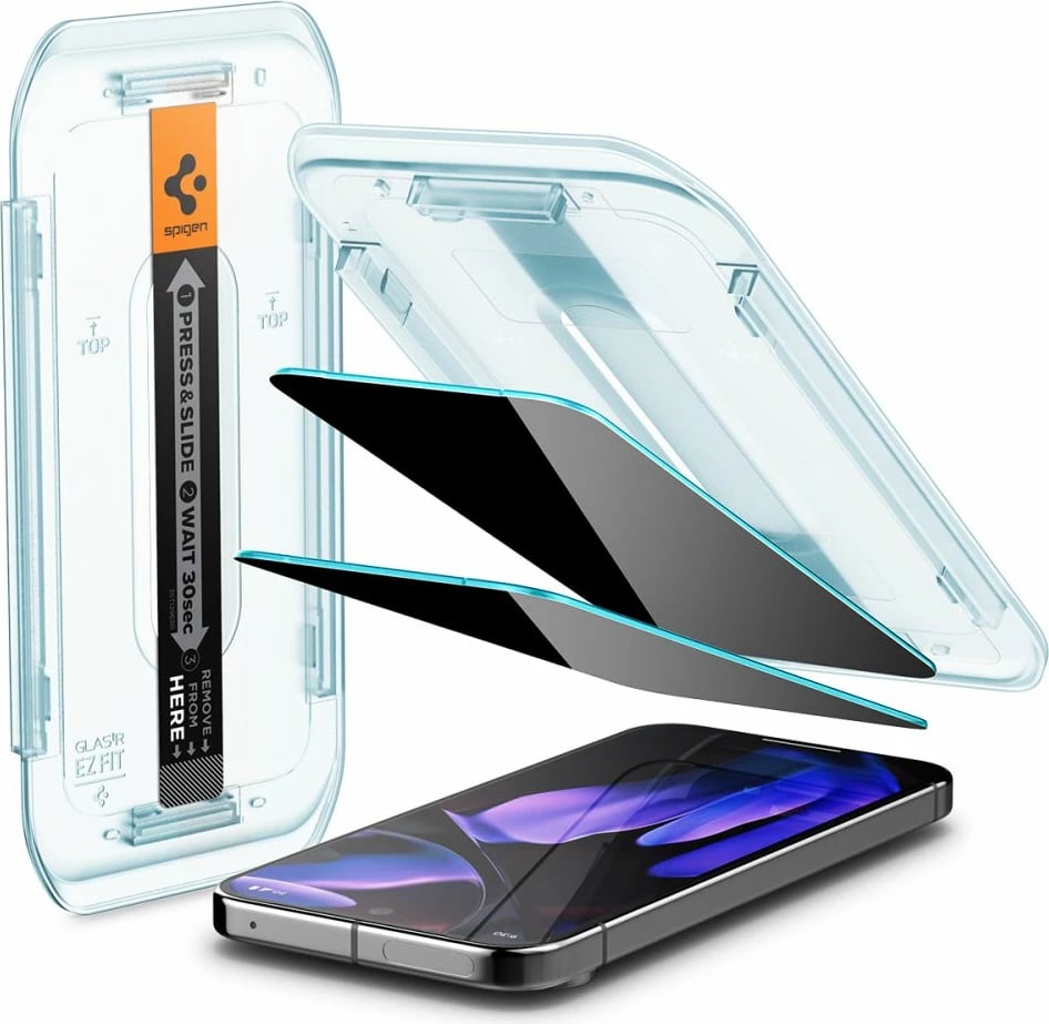 Mbrojtës ekrani Spigen Glas.TR Ez Fit Privacy, për Google Pixel 9 / 9 Pro, 2 copë
